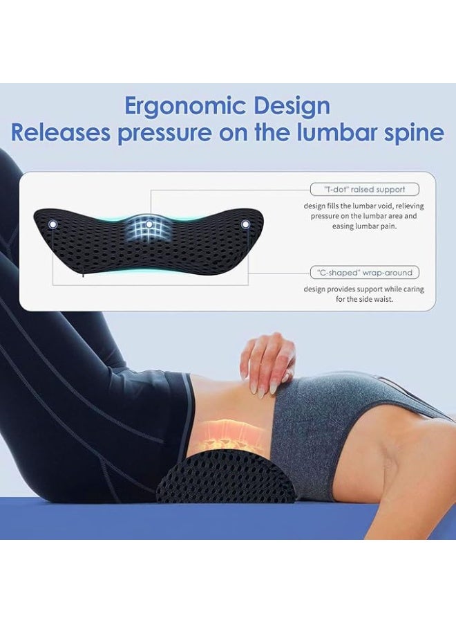 وسادة دعم ظهر إسفنج ذاكرة مريحة – دعم أسفل الظهر غير قابل للانزلاق للكرسي، السيارة، الكنبة والسرير لتخفيف الألم وتحسين الوضعية - Image 5